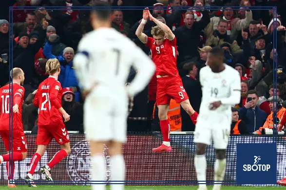 SBOTOP: Rasmus Hojlund Imitates Cristiano Ronaldo's Celebration as Denmark Triumphs Over Portugal in Nations League