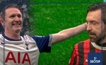 SBOTOP Spurs Legends Prevail Over AC Milan Glorie: Charity Match Highlights Unveiled