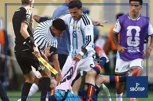 SBOTOP: Argentina’s World Cup Final Shame as Paredes Ignites Post-Match Brawl and Is Sent Off After Spain Triumph
